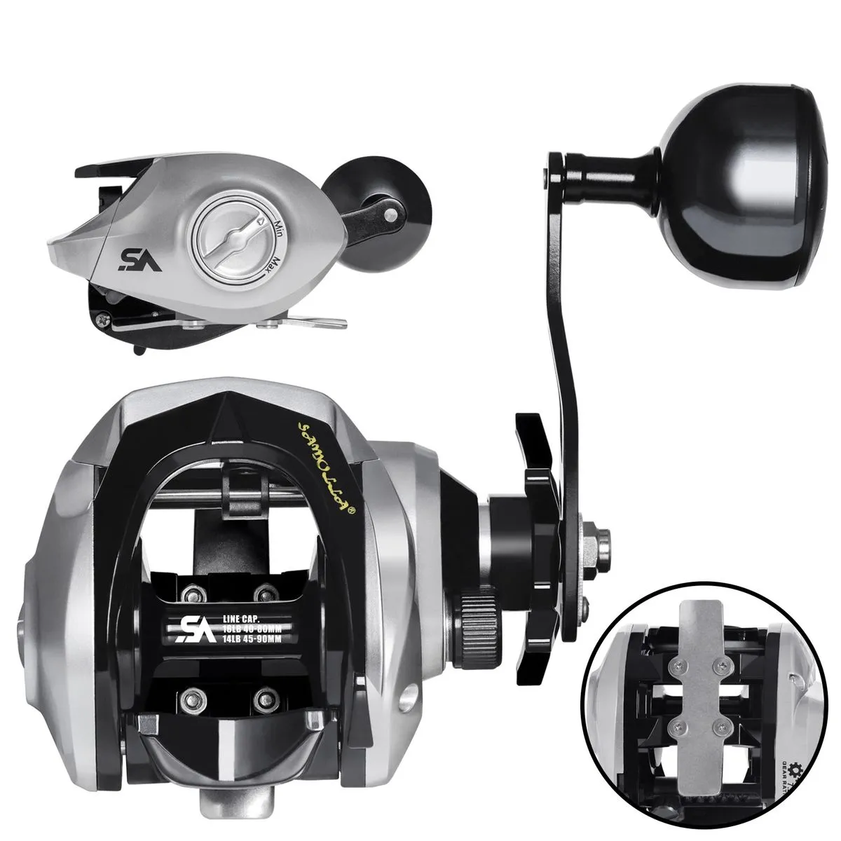 JX1000 Wide-Body Baitcasting Reel - 6.4:1 Gear Ratio, 6+1BB,15KG Max Drag