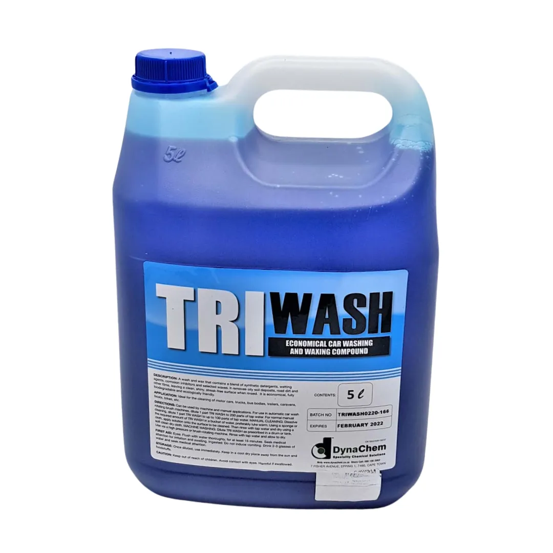 Tri-Wash Car Washing And Waxing Foaming Shampoo - 5 Litre