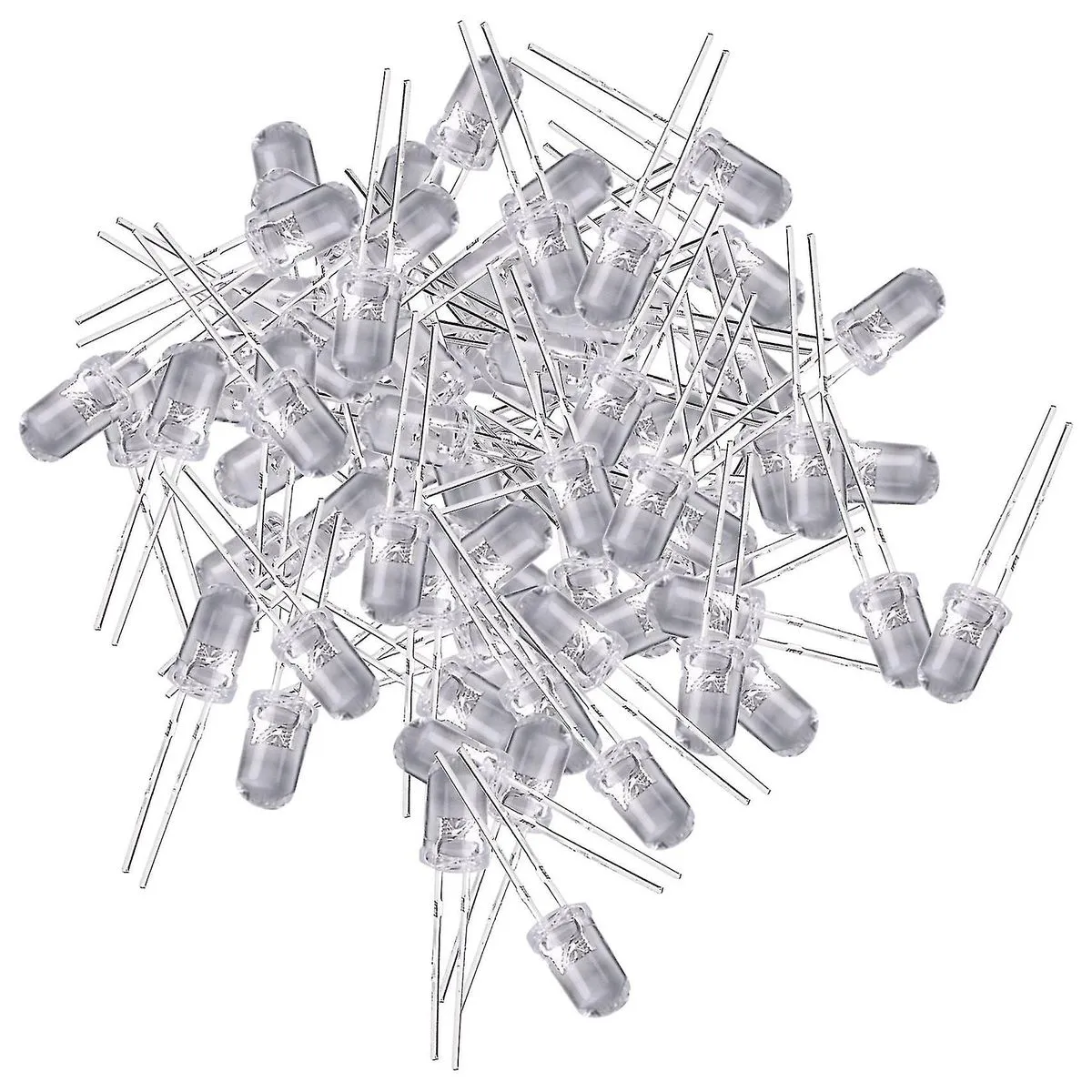 100 Piece 5mm Warm White Led Diode Lights Dc 3v 20ma Bulb Electronics Components Light Emitting Dio…