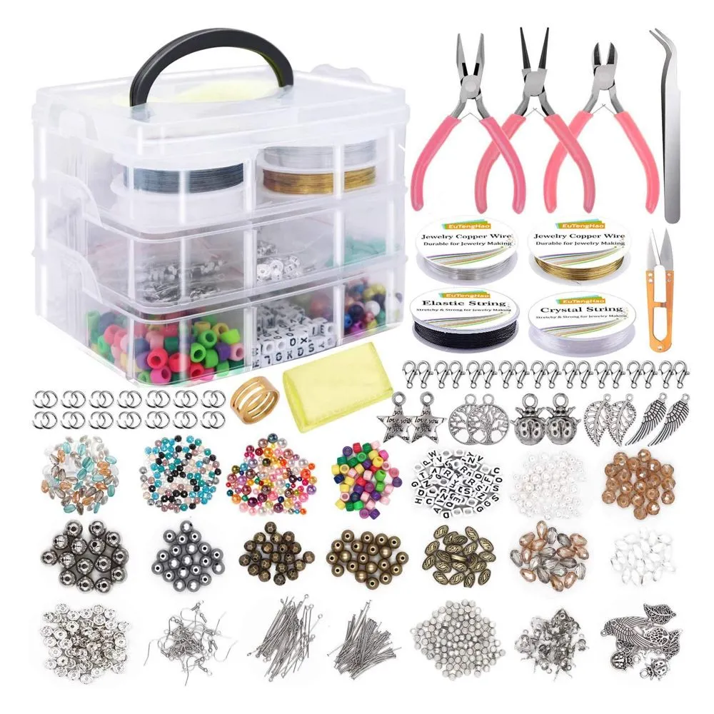 Craft DIY Gemstone/Beads Jewellery Making Kit with Accessories Set of 1171