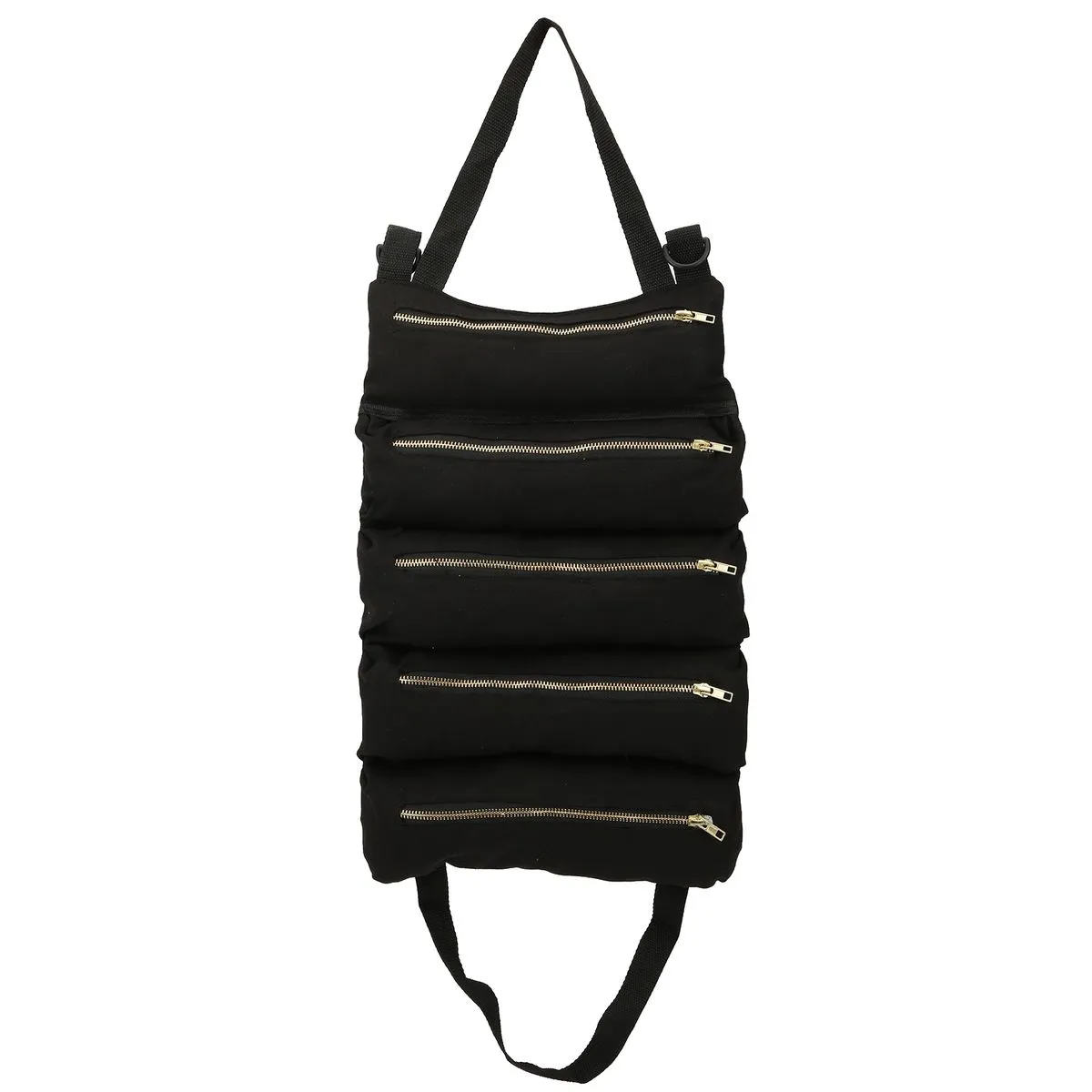 Black 5-Pocket Canvas Tool Roll Bag