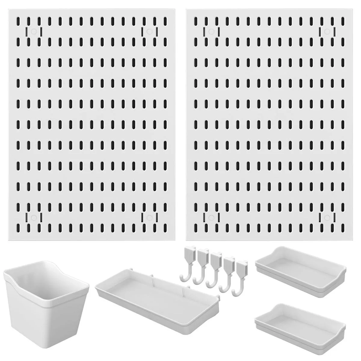 2-Piece Pegboard Wall Organiser Wall Mounted Storage Set Wall Organiser home