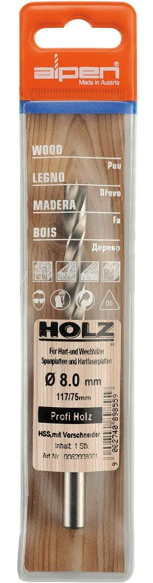 Alpen - Wood Drill Bit - Power Tool Parts & Accessories - Profi HSS - 8mm