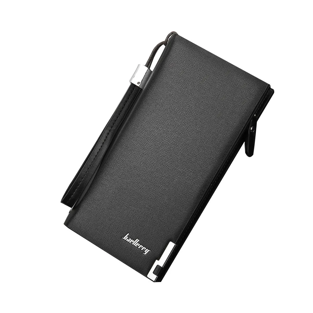 Baellerry Multi-functional Long Wallet, Leather Zip Clutch, Phone Pouch - Black
