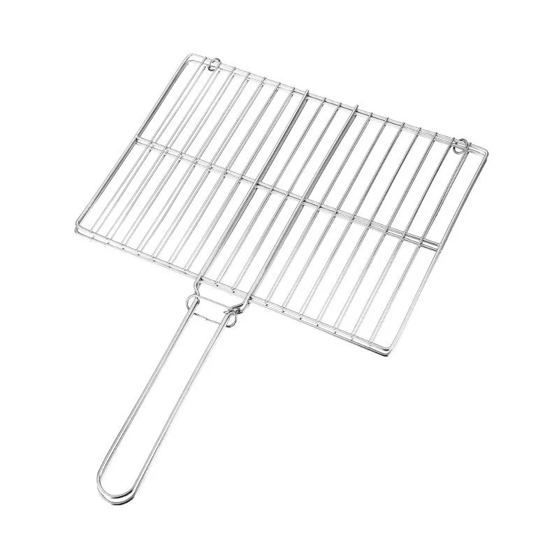 Outdoor Picnic Stainless Steel Multifunctional Barbecue Net Clip - Grey-30cm
