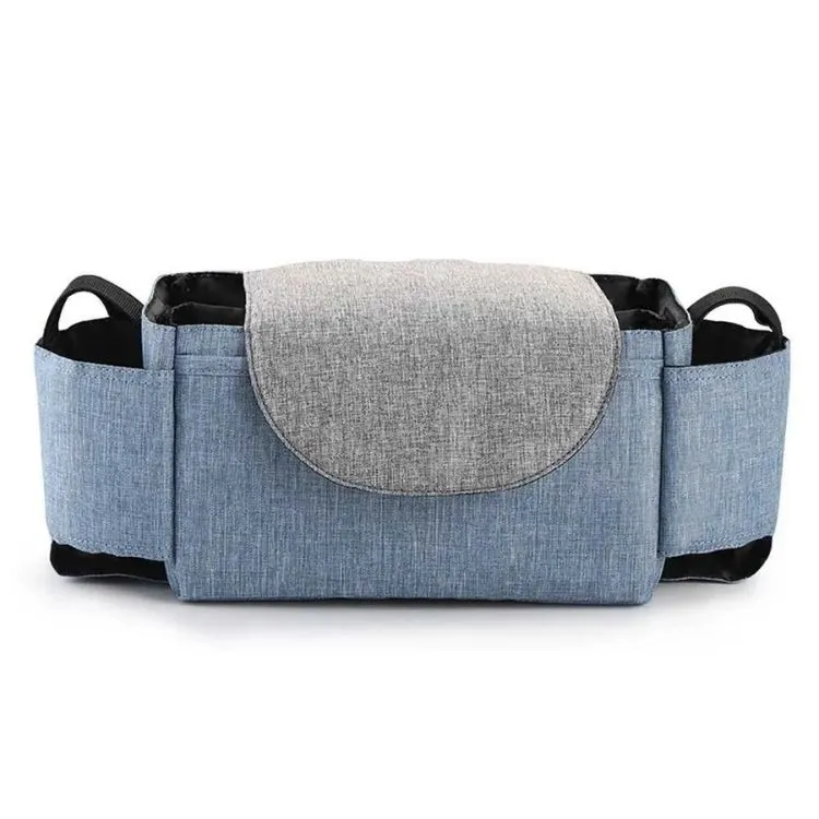 Stroller Organizer Bag with Cup Holders and Multiple Pockets - Blue, Grey