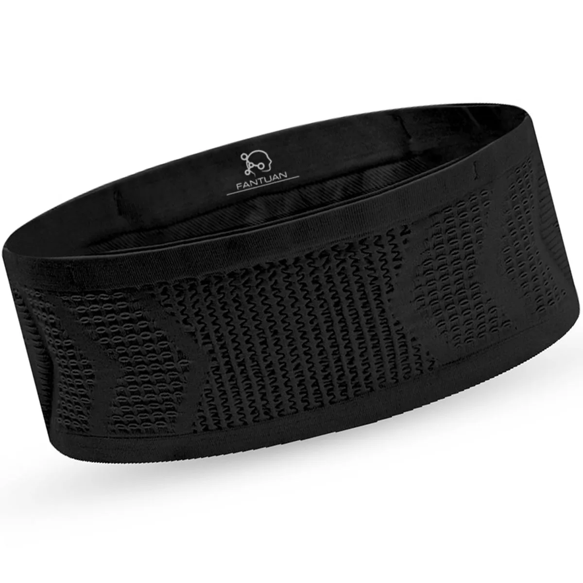 FANTUAN Sports Waist Bag Elastic Band Lightweight Running Walking Cycling - Black-XL