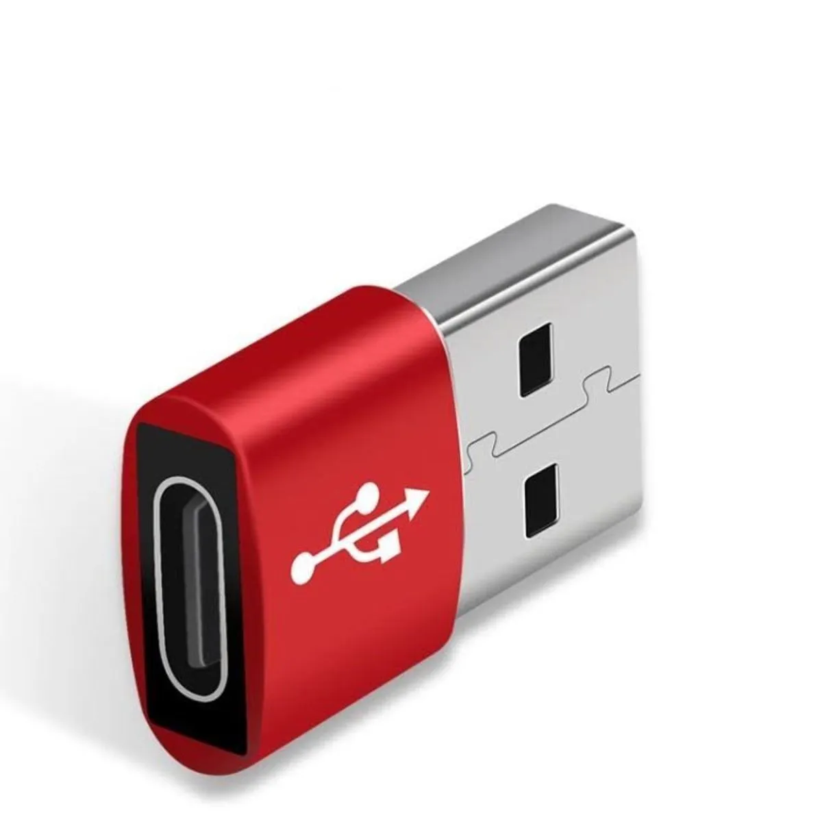 USB Male to Type C Female Converter - Red