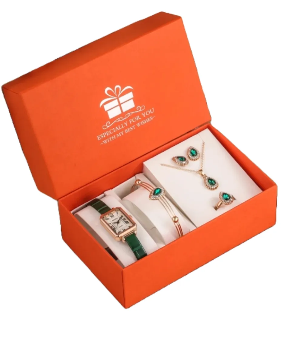 Liviti 5 Piece Jewellery Set For Birthdays Weddings Any Occasion Gift Set - Green