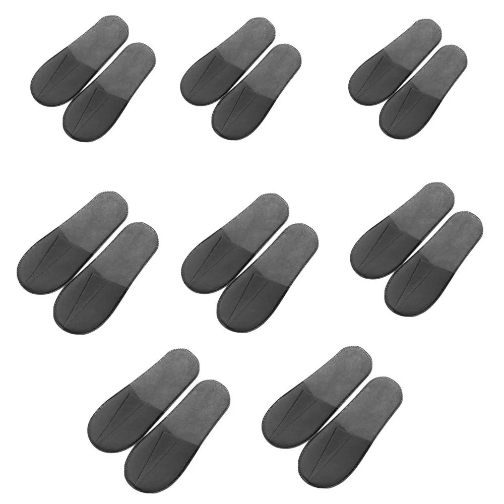 Fashion Closed Toe Non-Slip Disposable Single Use Slippers Set Of 8 -28.5cm - Grey