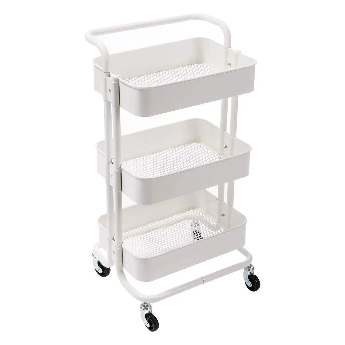 Multifunctional Trolley Kitchen Storage Rack - White