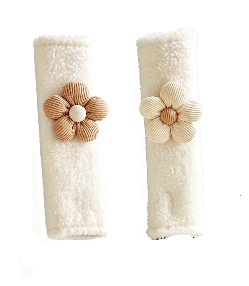 Car Interior Protector Shoulder Pads for Seat Belt - Floral - 2 Pack