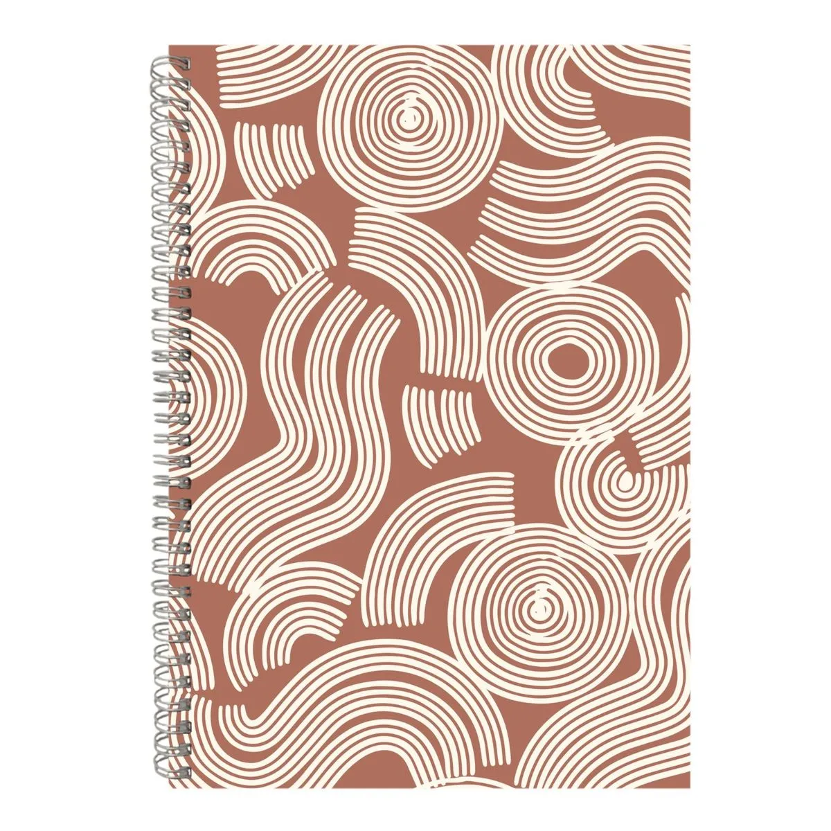 Pink Rakes A4 Notebook Spiral Lined Abstract Boho Graphic Notepad Gift 158