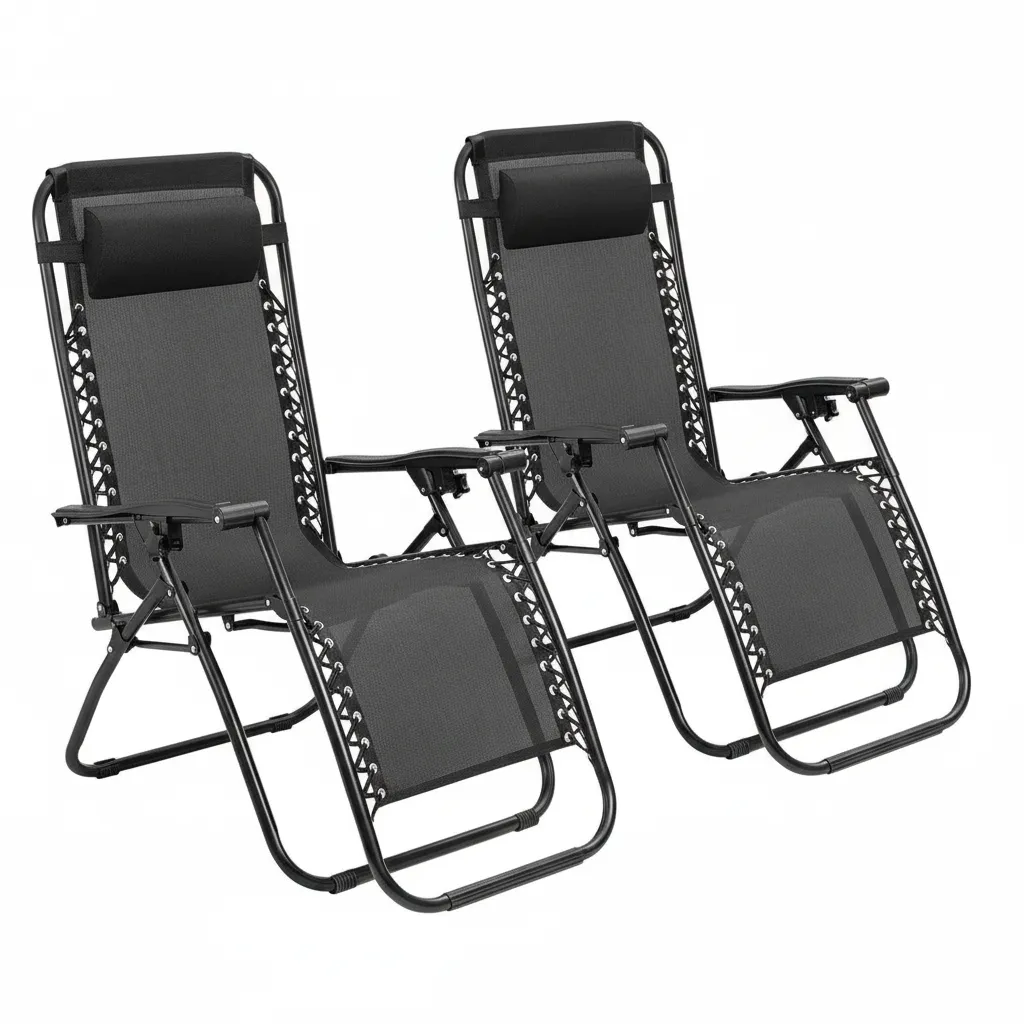 Adjustable Recliner/Lounger Zero Gravity Chairs (Set of 2)