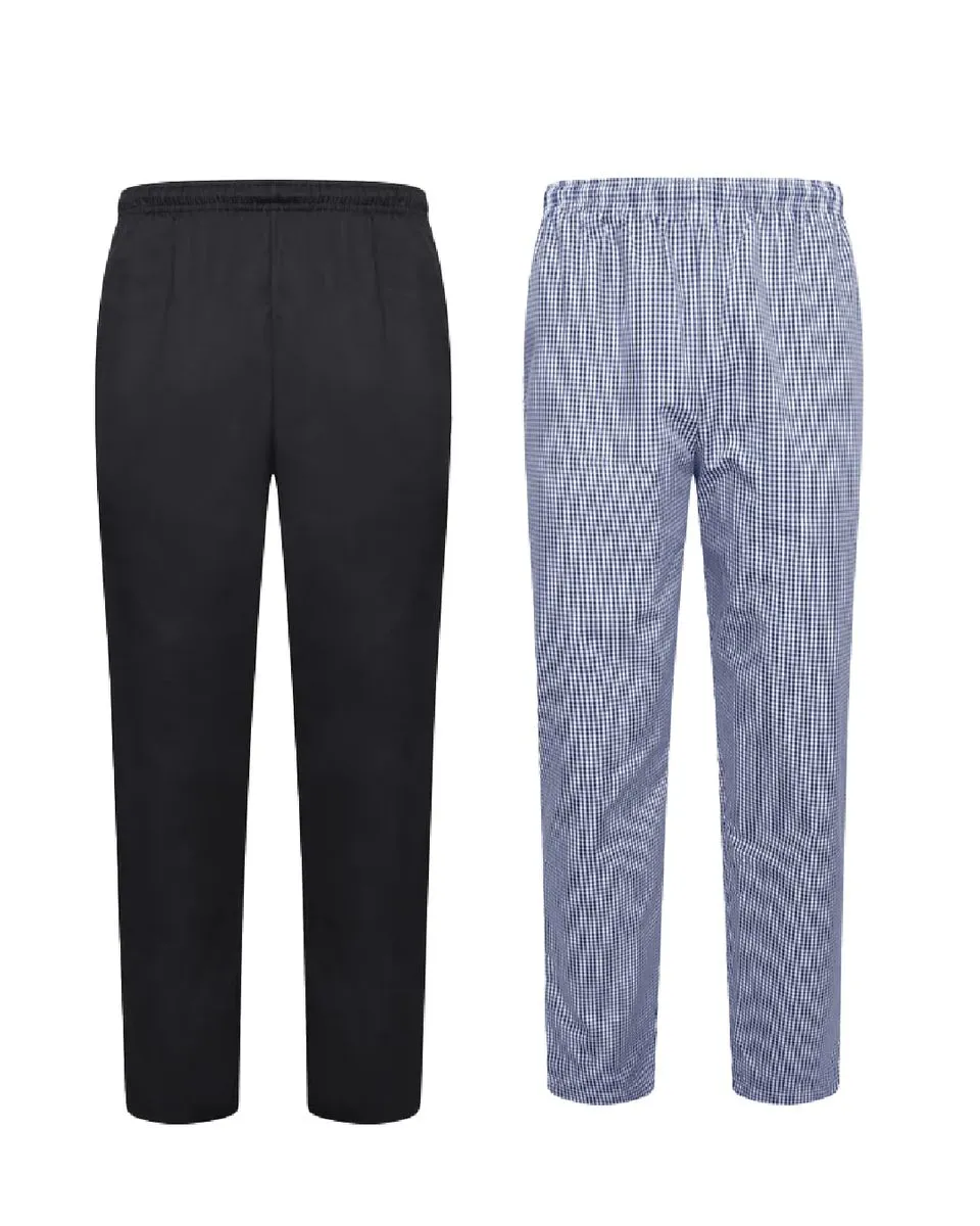 Chef's Cotton/Twill Chef Clothing Set - Black/Blue - 2 Piece Set