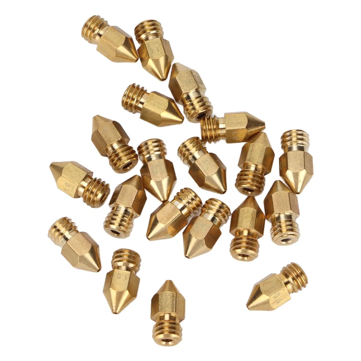 20-Pack MK8 Nozzles - 1.0mm Polished