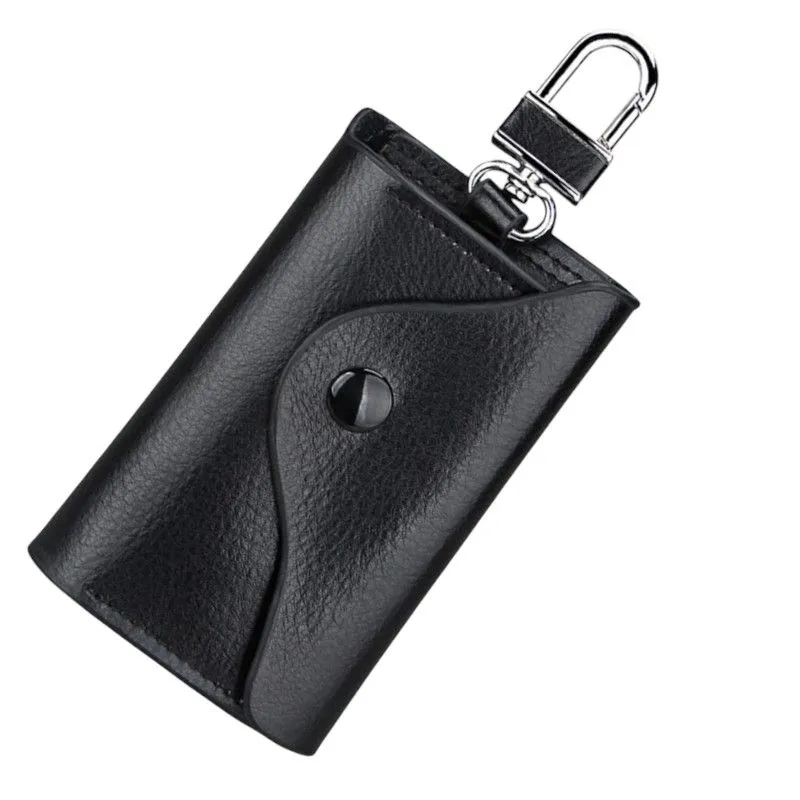 Premium PU Leather Key Holder Wallet - Black