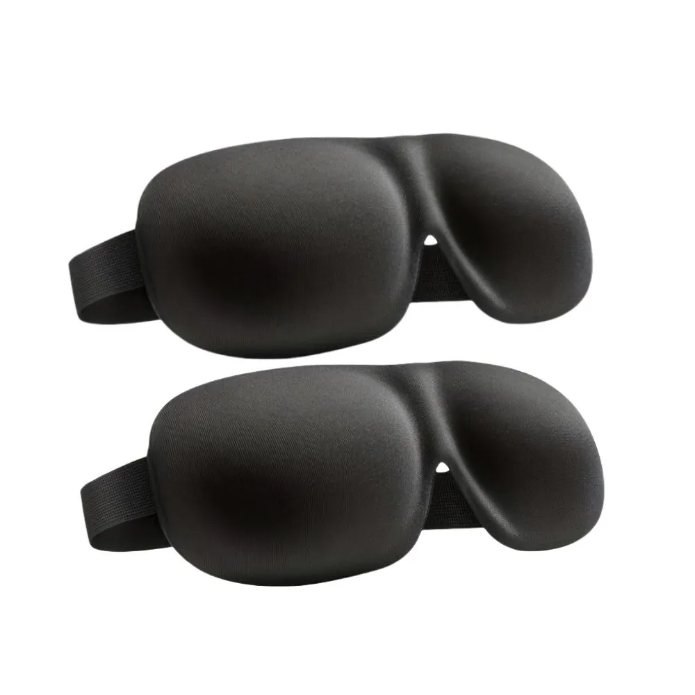 IPSTYLE 3D Contoured Sleep Mask 100% Light Blocking Eye Mask Ultra-Soft - 2 Pack