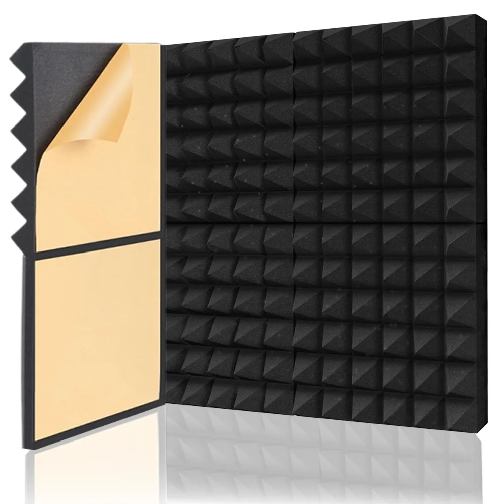 Self-Adhesive Sound Proof Foam Panels, 50x50x5cm, 6/12pack - 6 pack