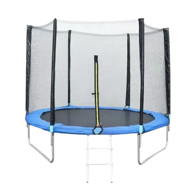 Trampoline w/ Ladder Enclosure Safety Net Rebounder Blue