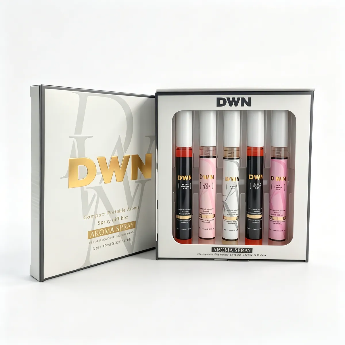 5 Luxury Perfume Spray Kit Portable Travel Size Body Room Mist Gift Box