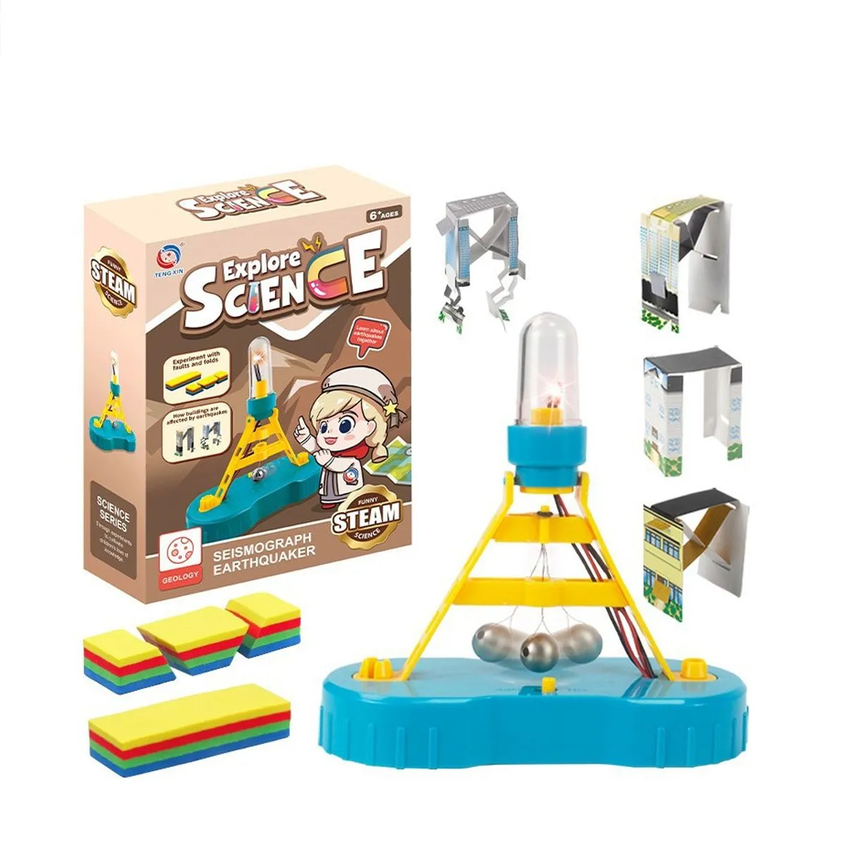 Earthquake Principle Kit Steam Science Experiments & DIY Toy Plate Tectonic