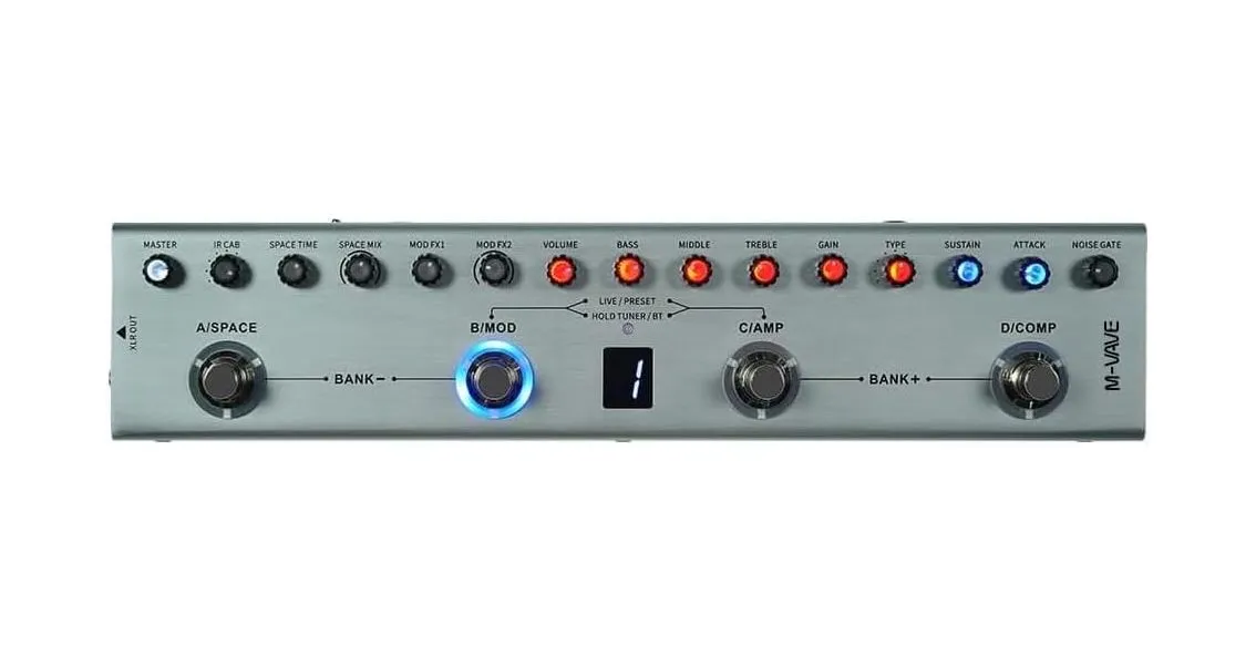 M-VAVE Tank Guitar / Bass Multi-Effects Pedal - Tank - B (Bass)