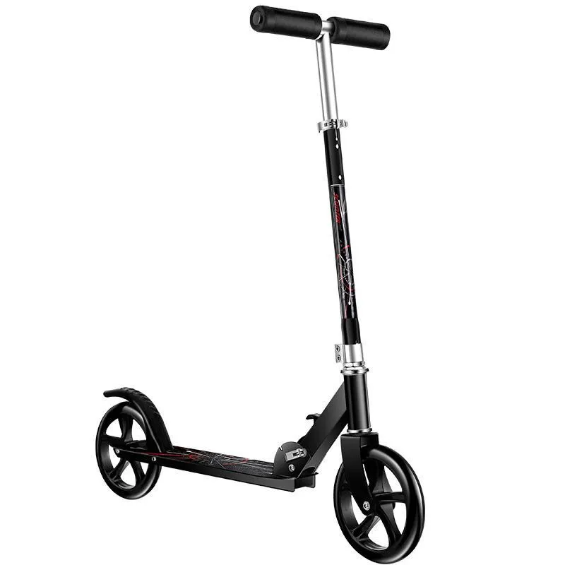 Adult & Youth Folding 2-Wheeled Commuter Scooter With Adjustable Handlebars - Black, White