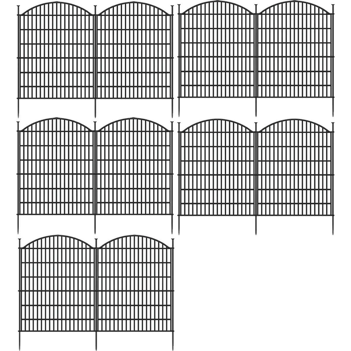 Garden Decorative Metal Pet Barrier Fence 78cm Set of 10