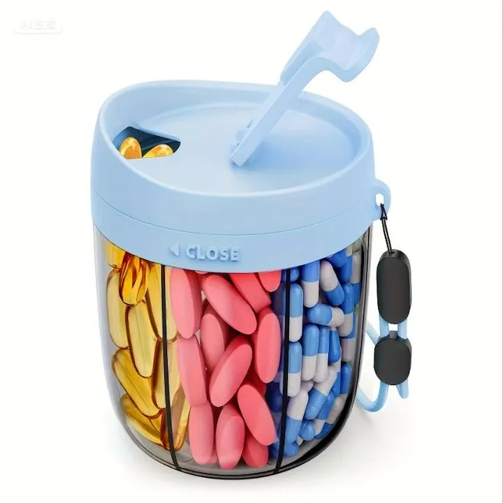Large Organizer for Pills, Box for 6 Types of Vitamins