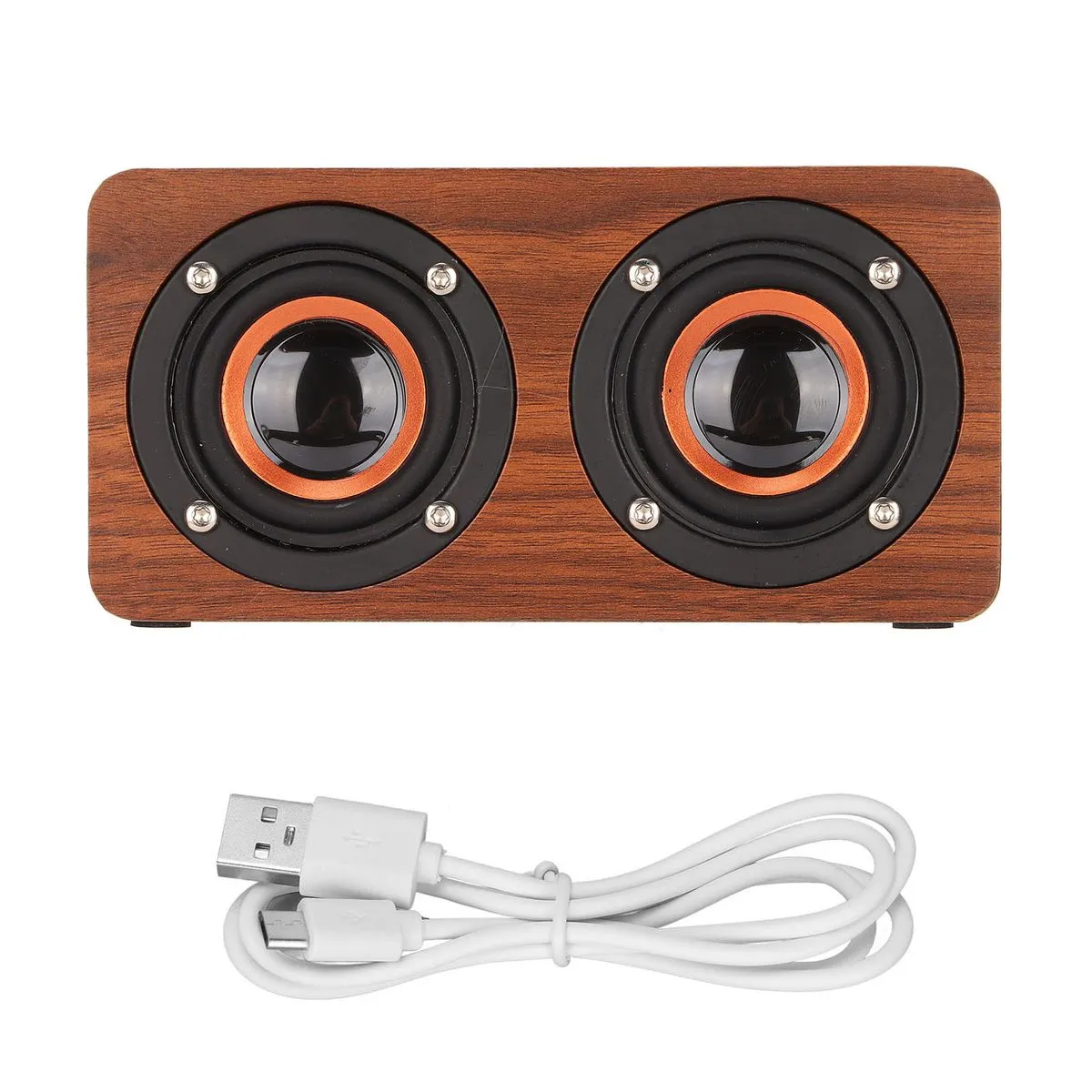 Wireless Speaker Retro Subwoofer Portable Computer Speakers Mahogany Grain