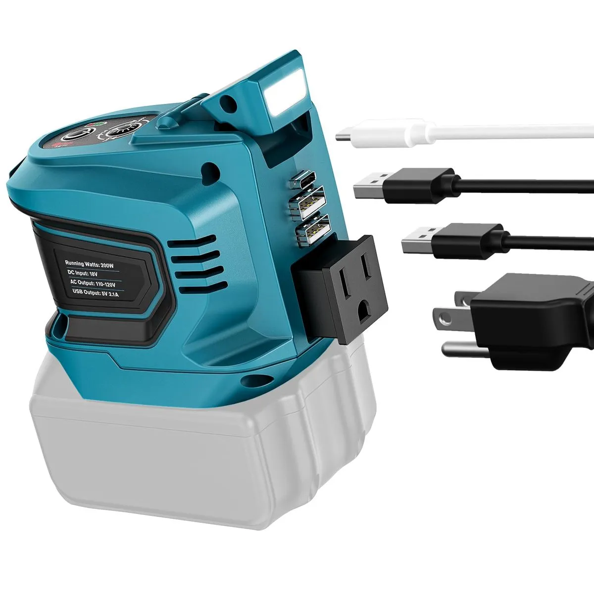 200W Portable Power Inverter DC18V to AC110V for Power Torches