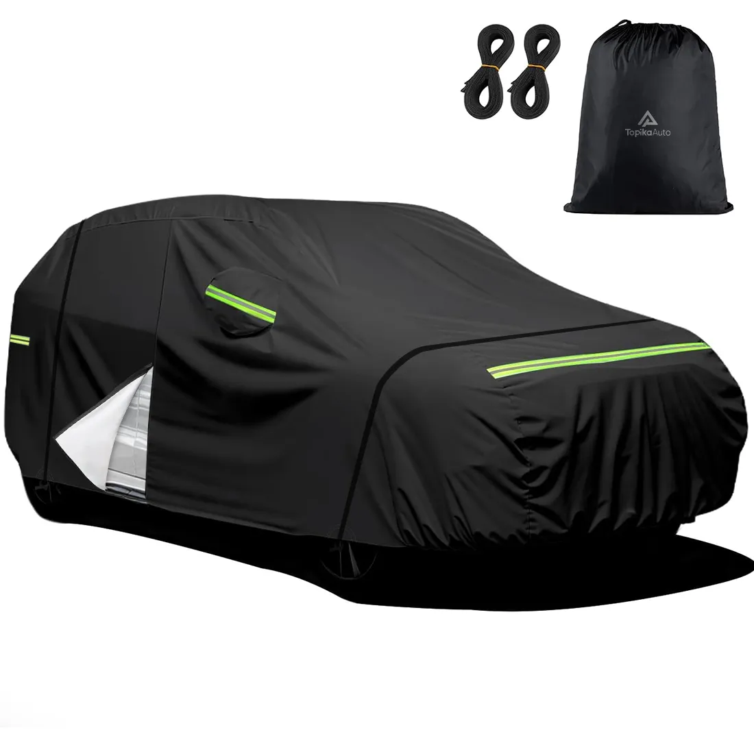 TopikaAuto 10-Layer SUV Car Cover UV Resistant and Waterproof All Weather - Black - C2（SUV 480x190x…