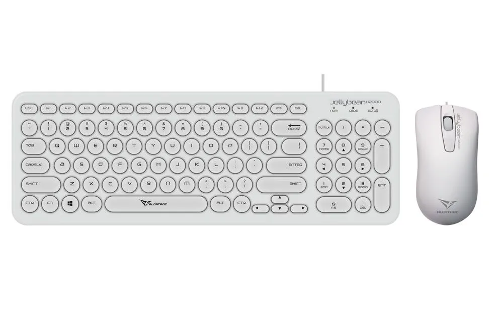 Alcatroz Jellybean U2000 Keyboard and Mouse - White