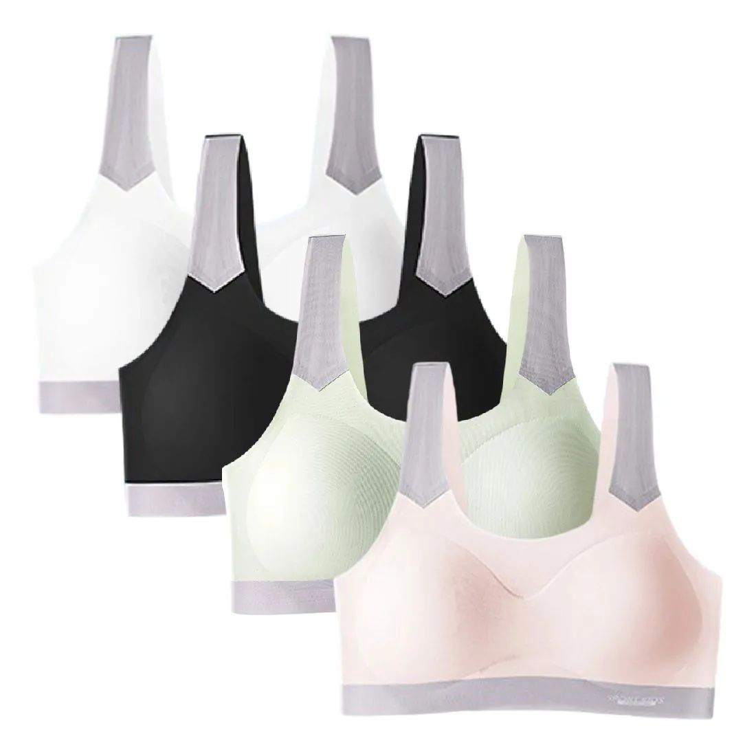 Sports Bra pack of 4 wire-free ultra-soft breathable teen girls XL 32B