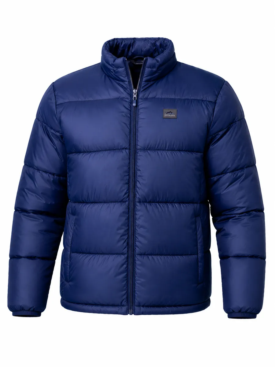 Long Sleeve Blue Puffer Jacket