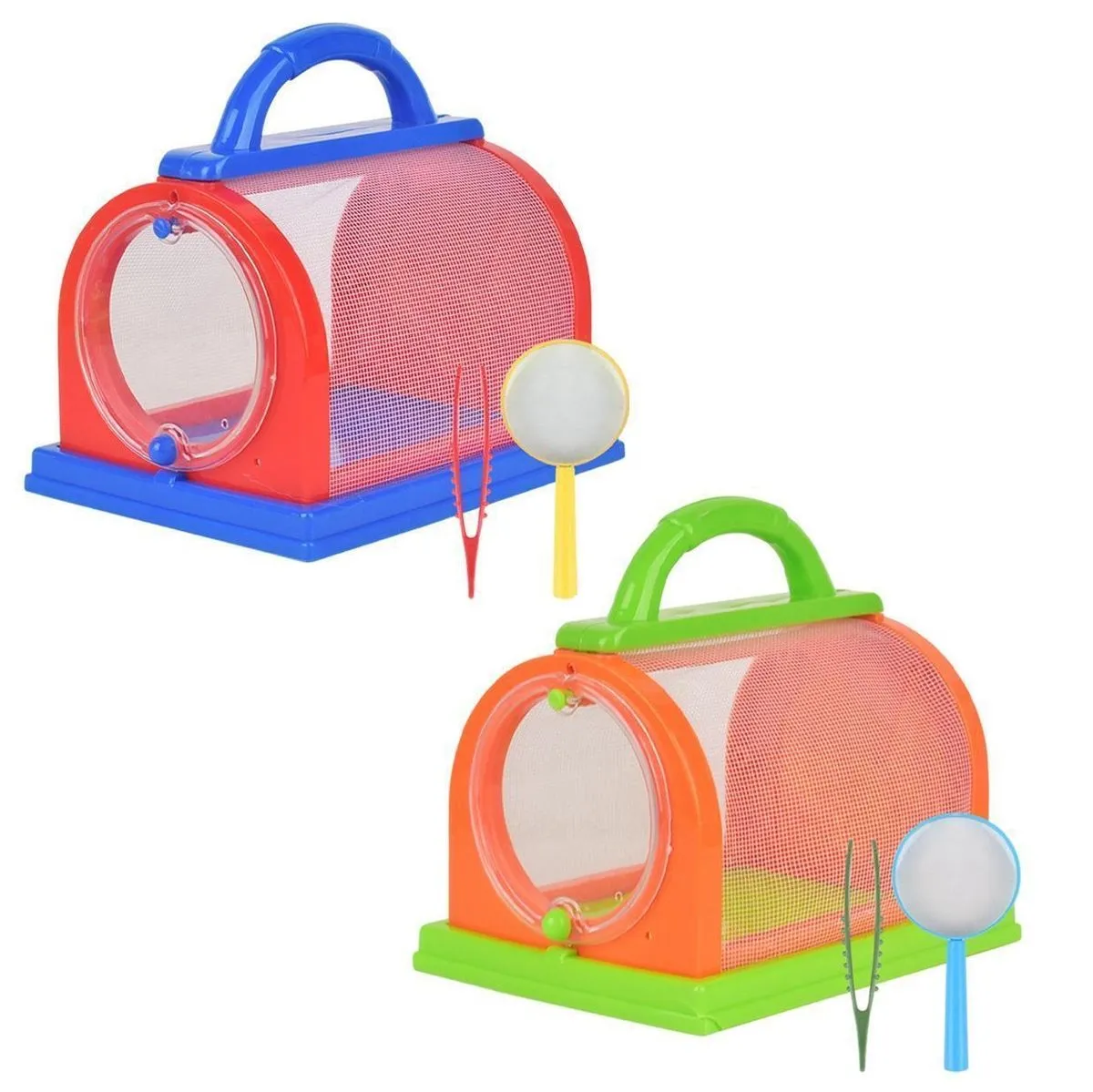 Educational Science Bug Viewer with Magnifying Glass & Tweezers (Set of 2) - Blue, Green