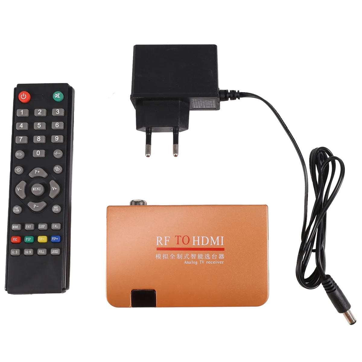 Rf To Hdmi Converter Analog Tv Box Digital Box Remote Control Eu Plug