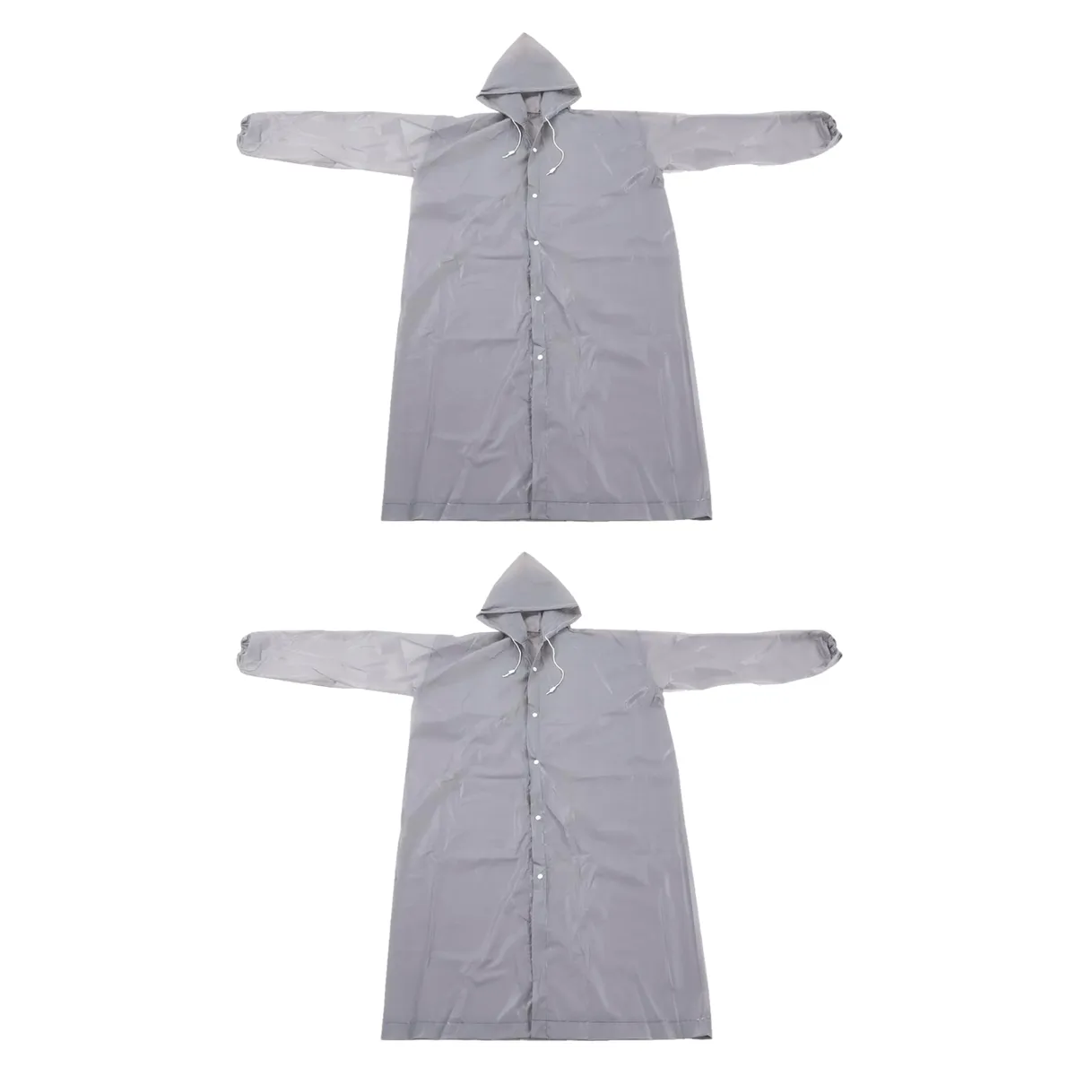 Rain/Wind-Proof Lightweight Raincoat - 2 Pack - Grey