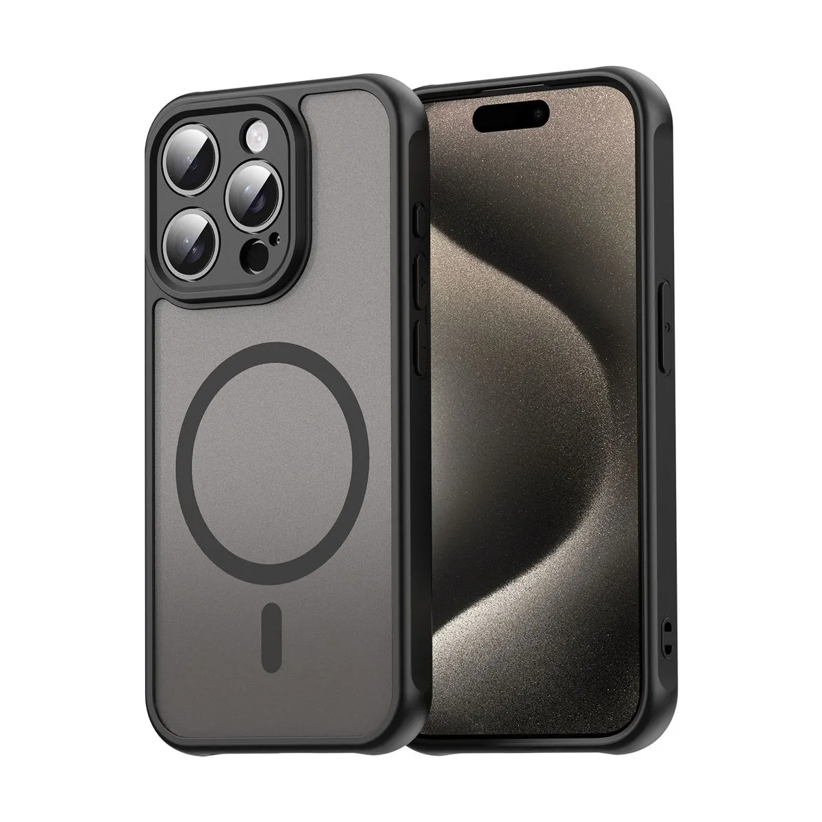Translucent Matte Skin Phone Case Compatible With iPhone 14 Pro Max - Black