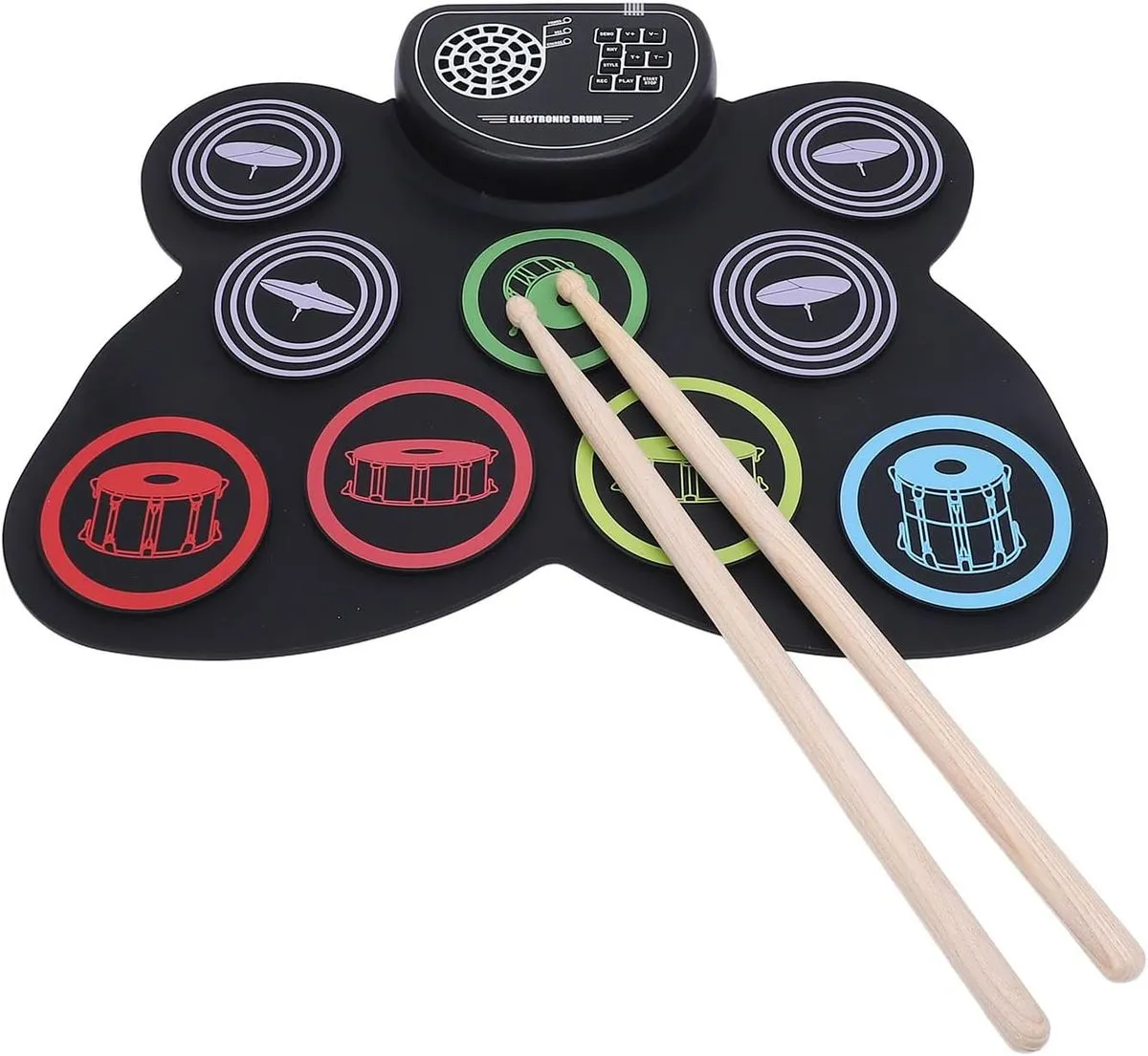 Set,9-Drum Electronic Drum Pad with Headphone Jack &Speaker