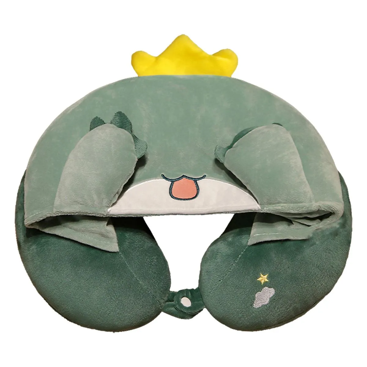 Hooded U Shaped Travel Neck Pillow Dragon Design
