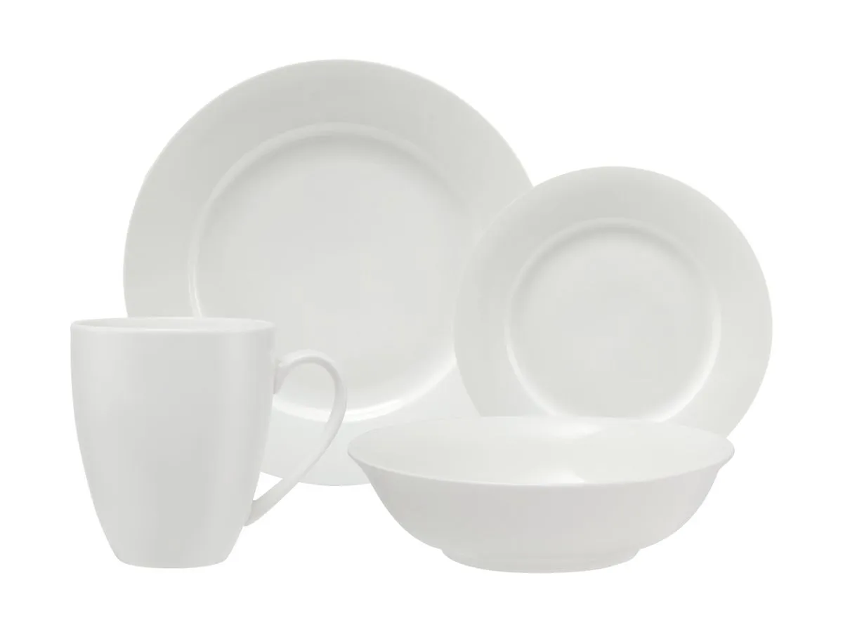 Maxwell & Williams -  White Basics Soho Rim Dinner - Set of 16