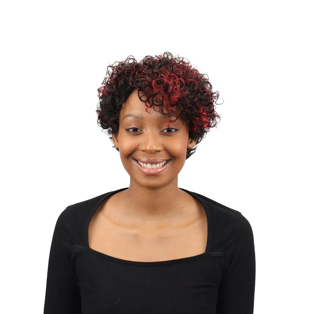 Joedir Brazilian Human Hair Short Wigs Pixie Cut Wig Hair Perfect 1BRed