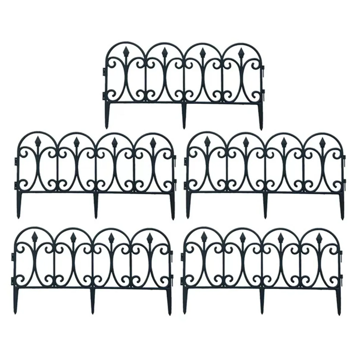 5 Panels 60 x 33cm Decorative Garden Fences Animal Barrier Border