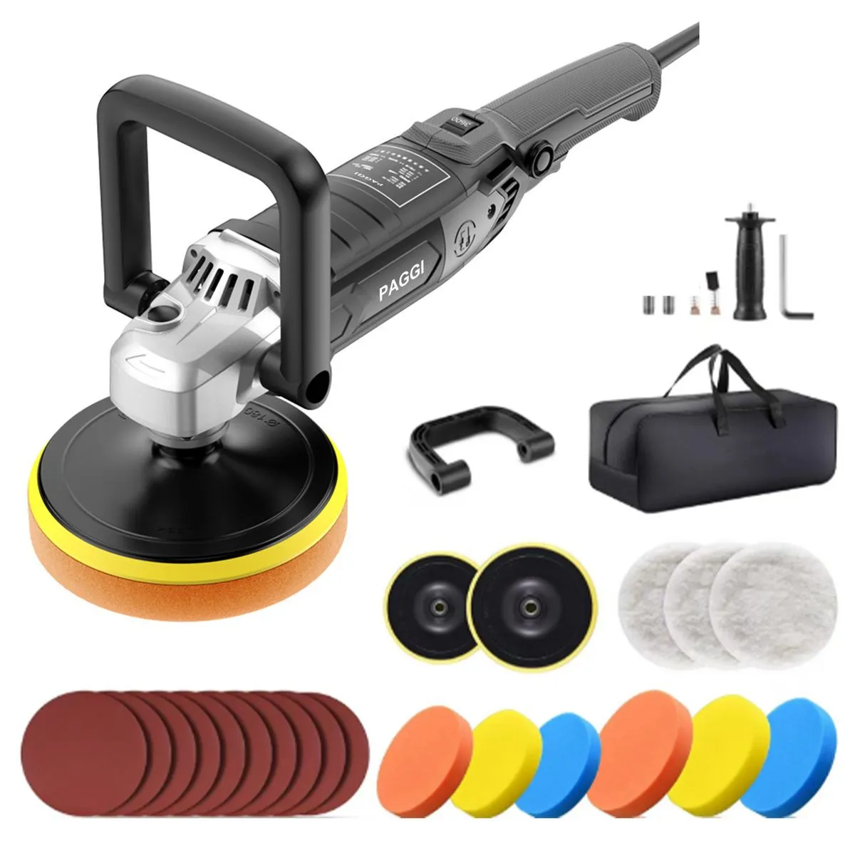 PAGGI Car Polishing Machine Set 1600W Polisher Car Buffer Polisher