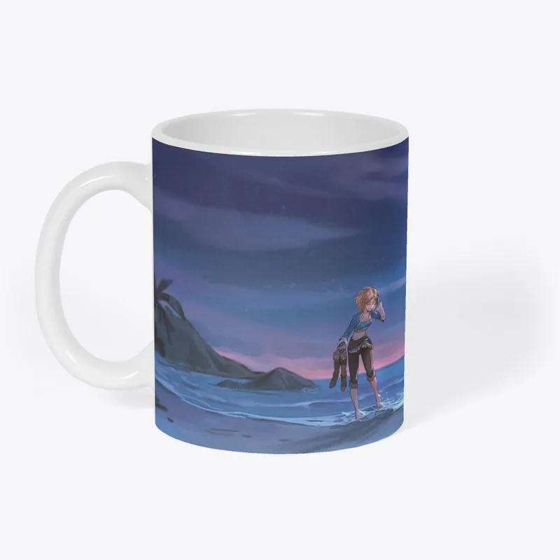 Legend of Zelda: Tears of The Kingdom Beach at Night Coffee Mug