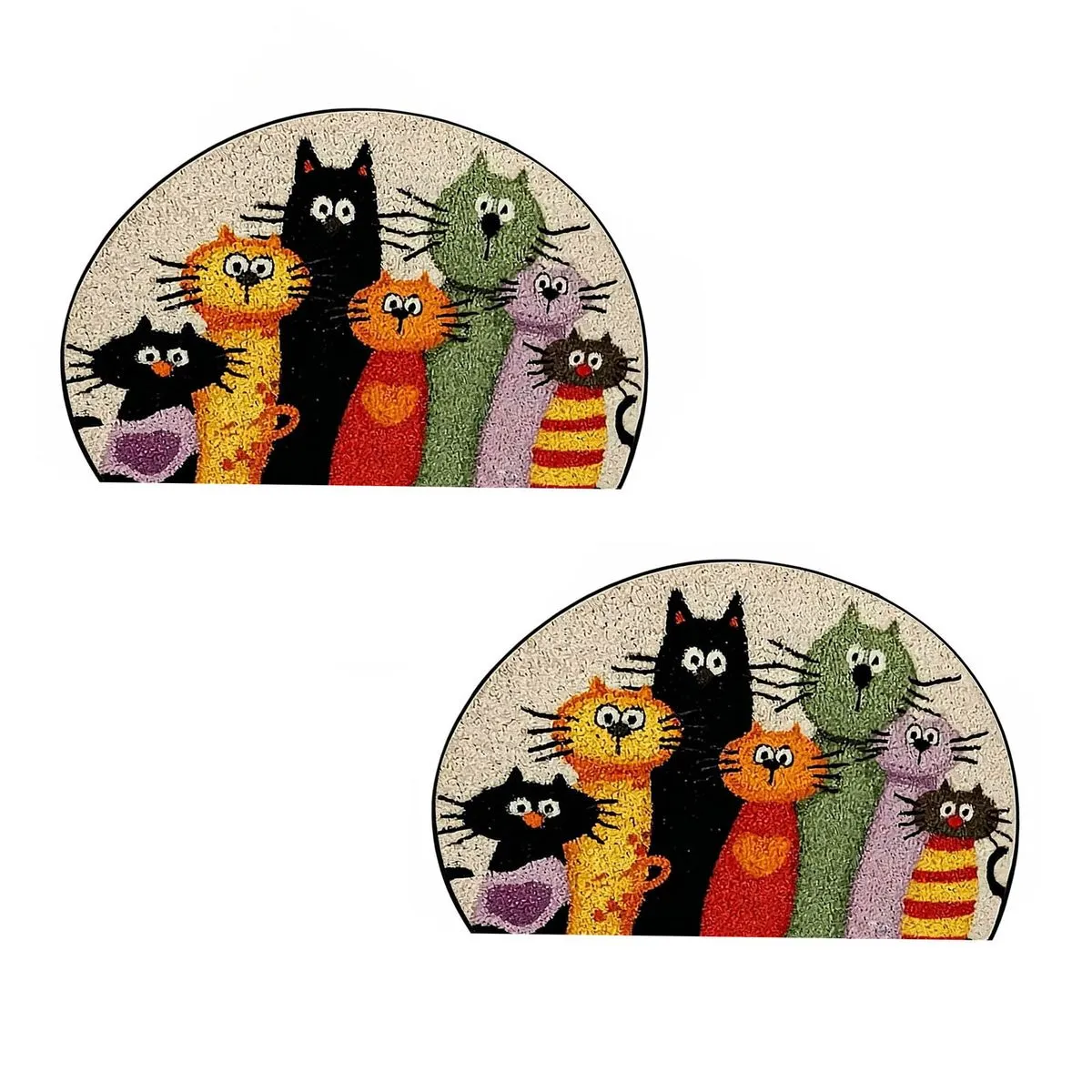 Half Round Door Mat, Animal Pattern Non-Slip Absorbent Semi Circle Rug