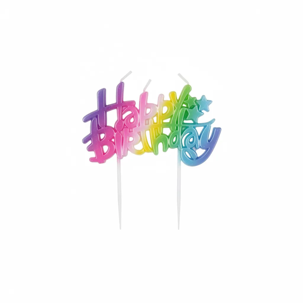 Crazy Party Rainbow Happy Birthday Candle - 1 Piece - 2 Pack