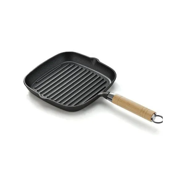 SizzlePro Square Grill Pan With Wooden Handle
